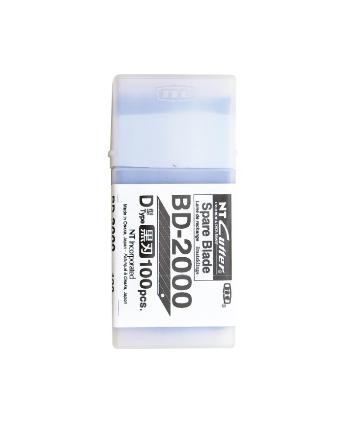 Cuchillas NT Cutter BD-2000 (cartucho 100 cuchillas negras biseladas 30°)
