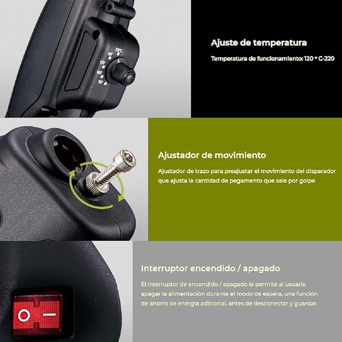 PISTOLA DE COLA INDUSTRIAL PT-250/220W - Imagen 6